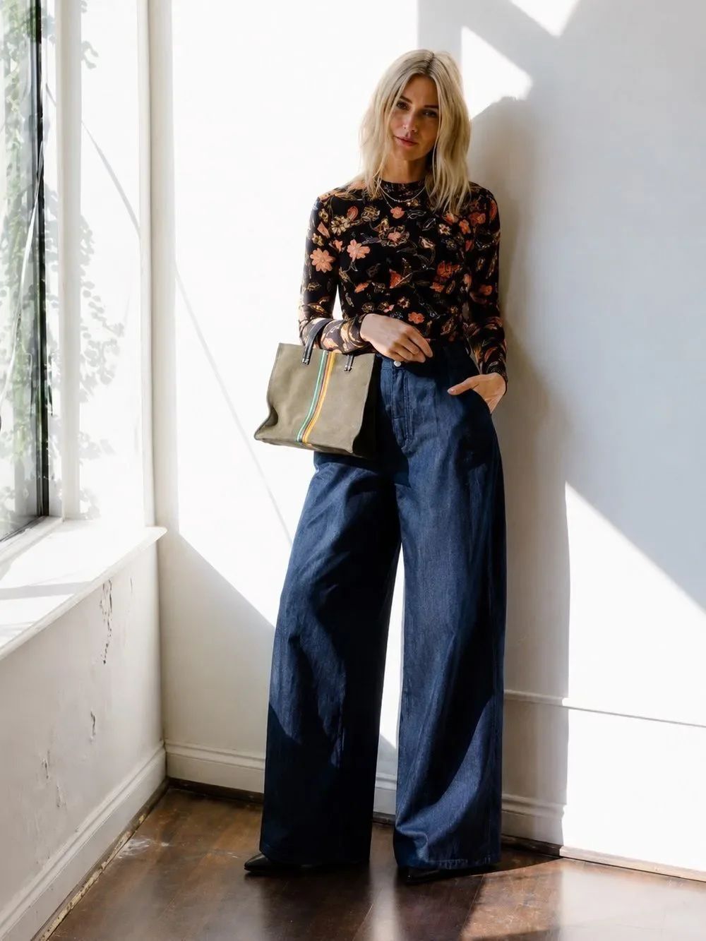 Frame Rinse Dark Wash Pleated Wide Leg Denim Chino Sz 29 Quiet Luxury Chic Basic